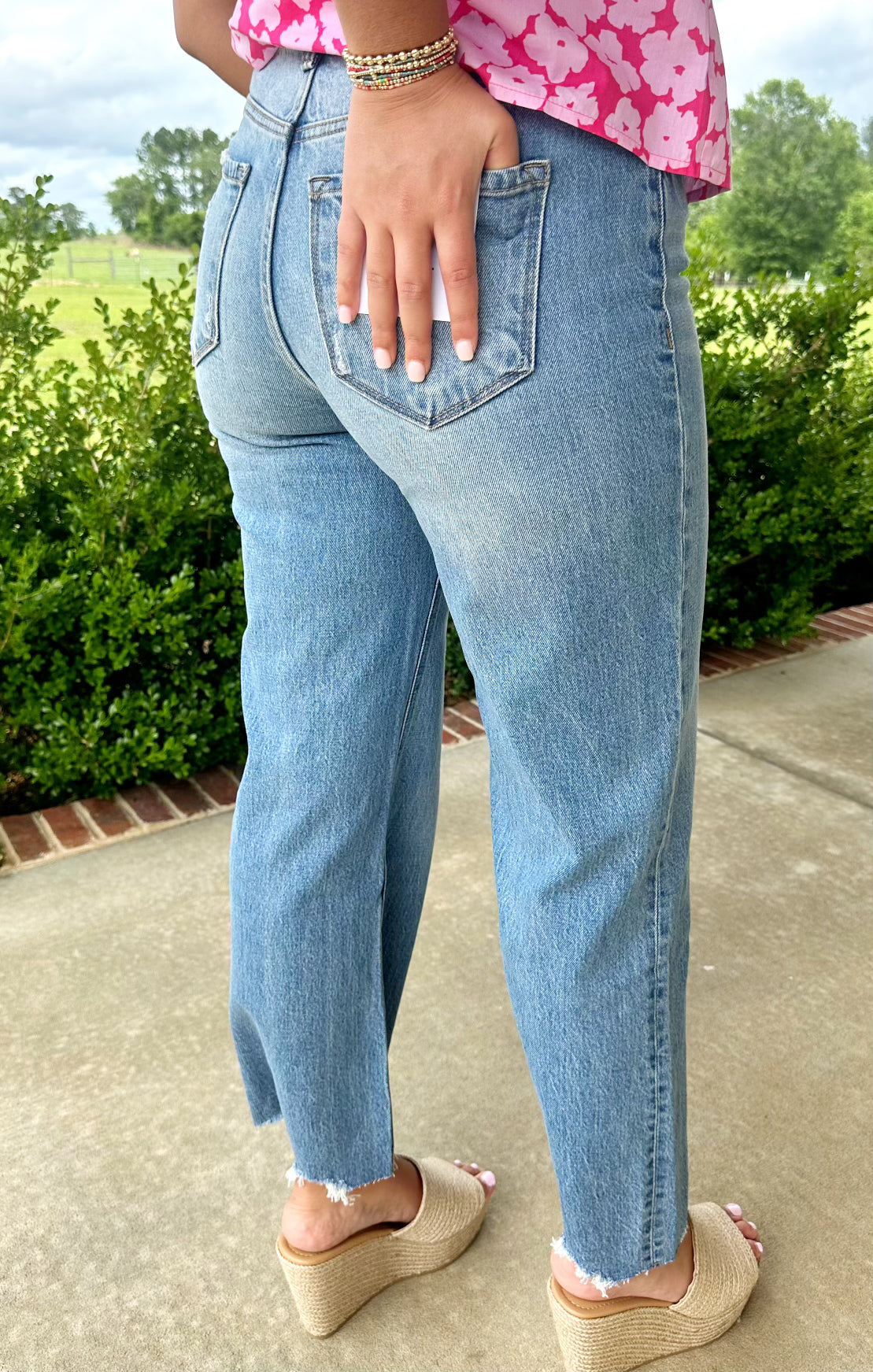 Denim High Rise Crop Wide Leg