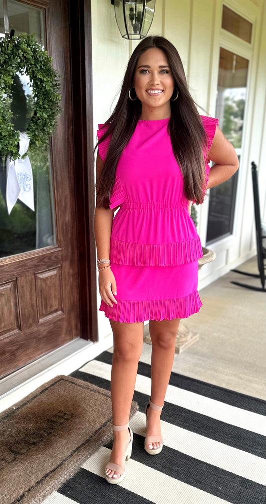 Pink Pleated Dress