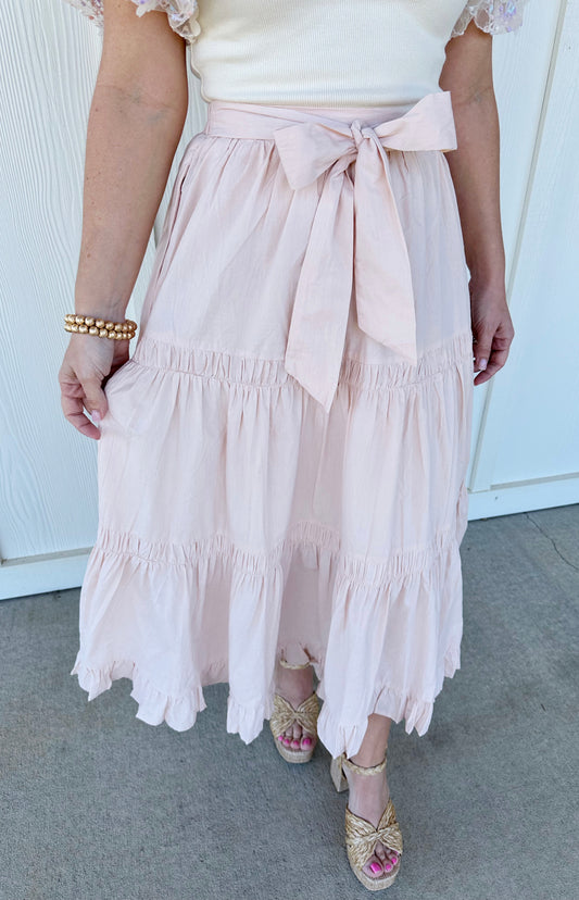 Egg Shell Pleated Skirt