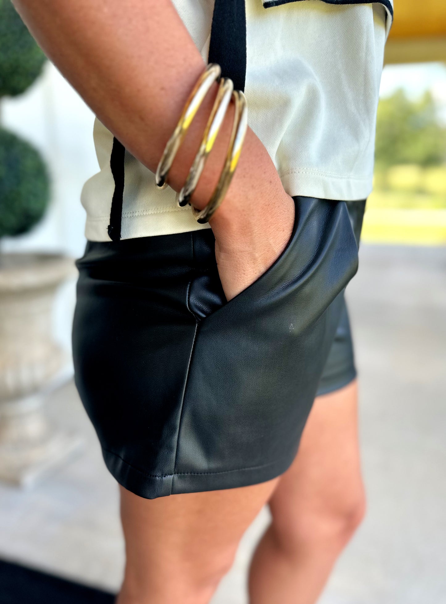 Black Leather Shorts