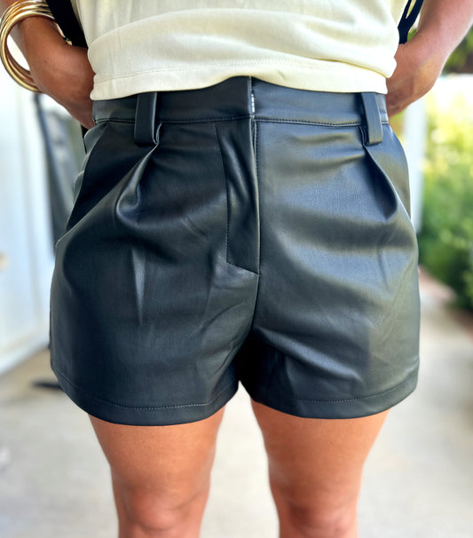 Black Leather Shorts