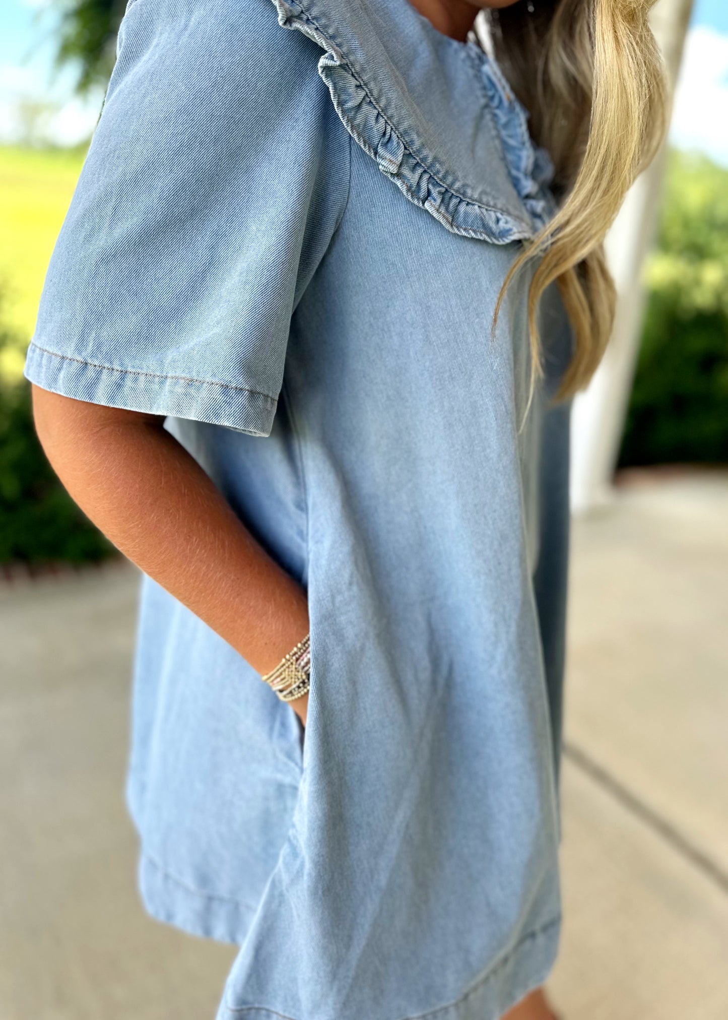 Peter Pan Collar Denim Dress