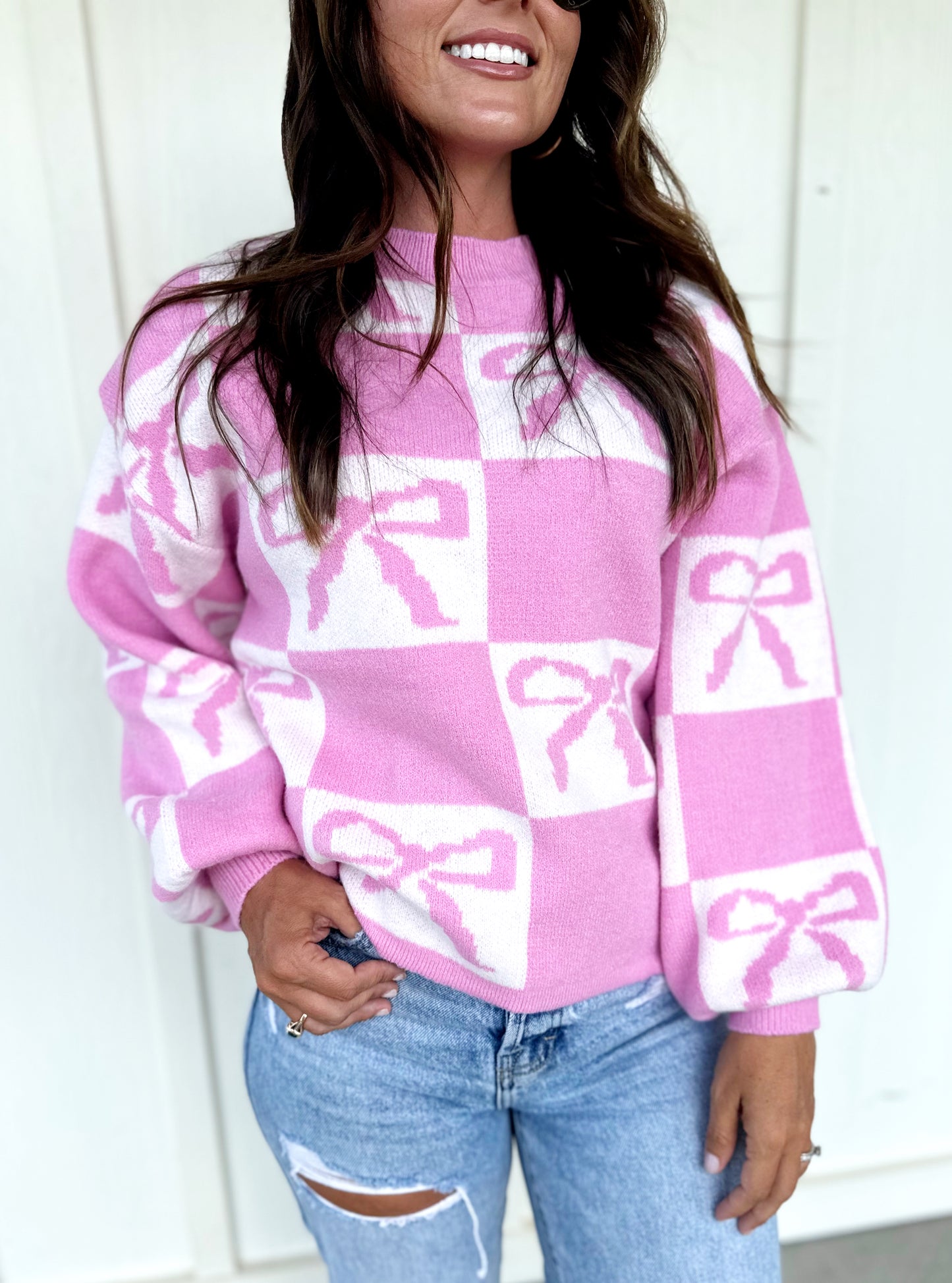 Pink Bow Sweater