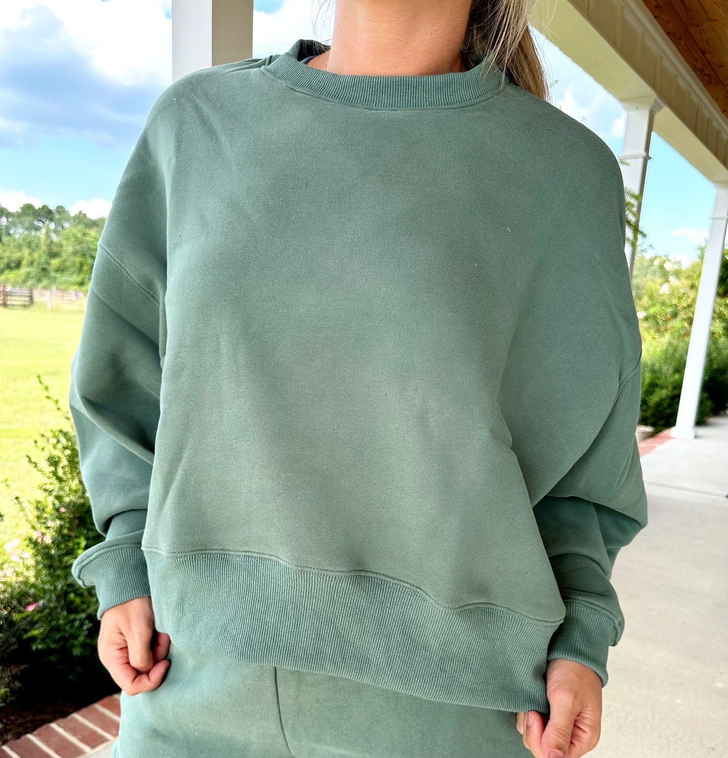 Pine Sweatsuit Top (set)