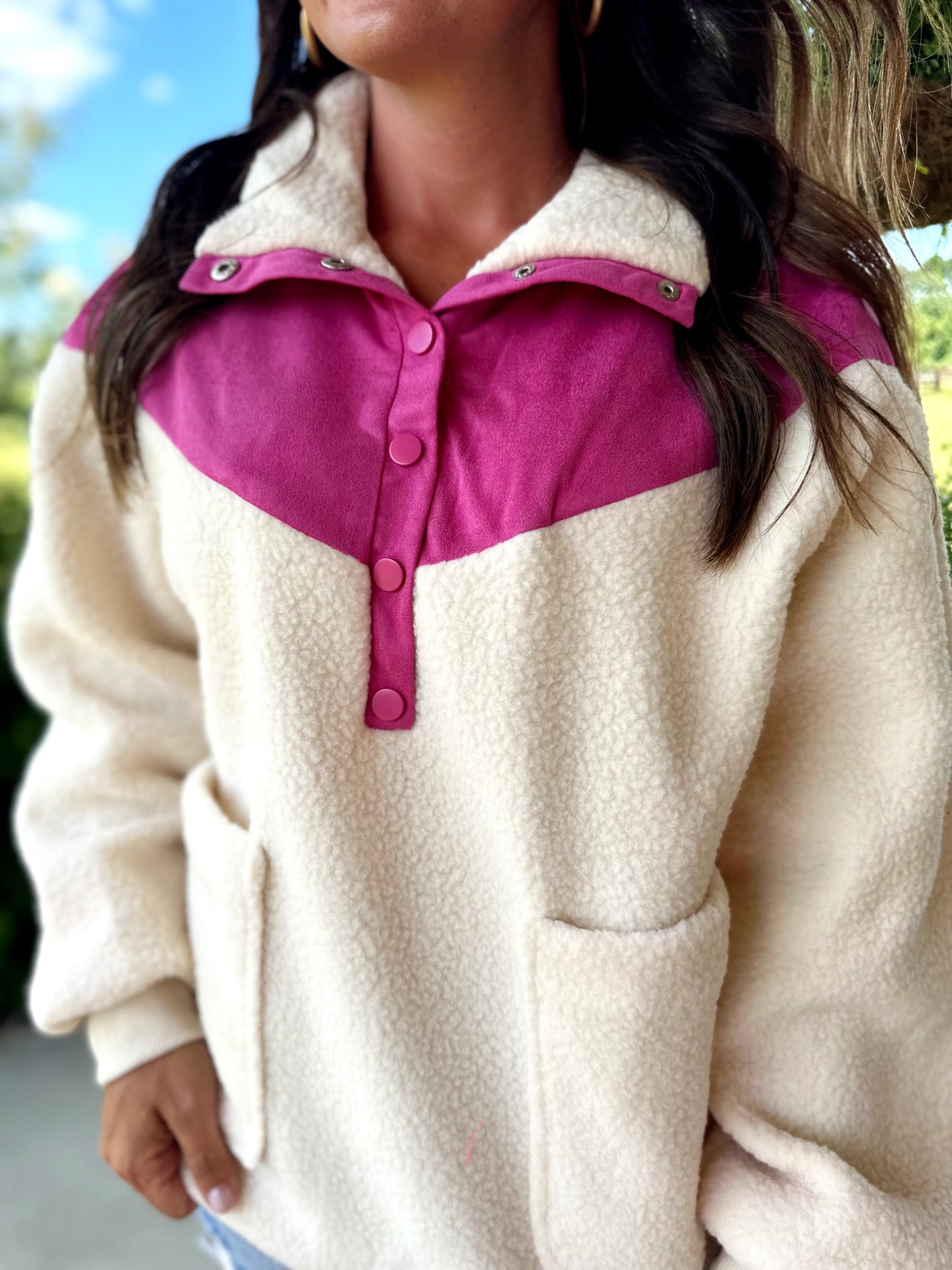 Cream/Pink Pullover