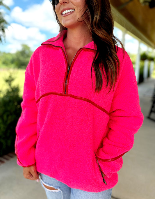 Neon Pink/Red Pullover