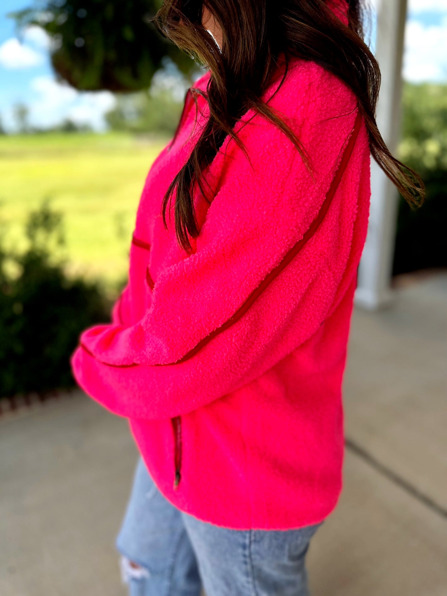 Neon Pink/Red Pullover