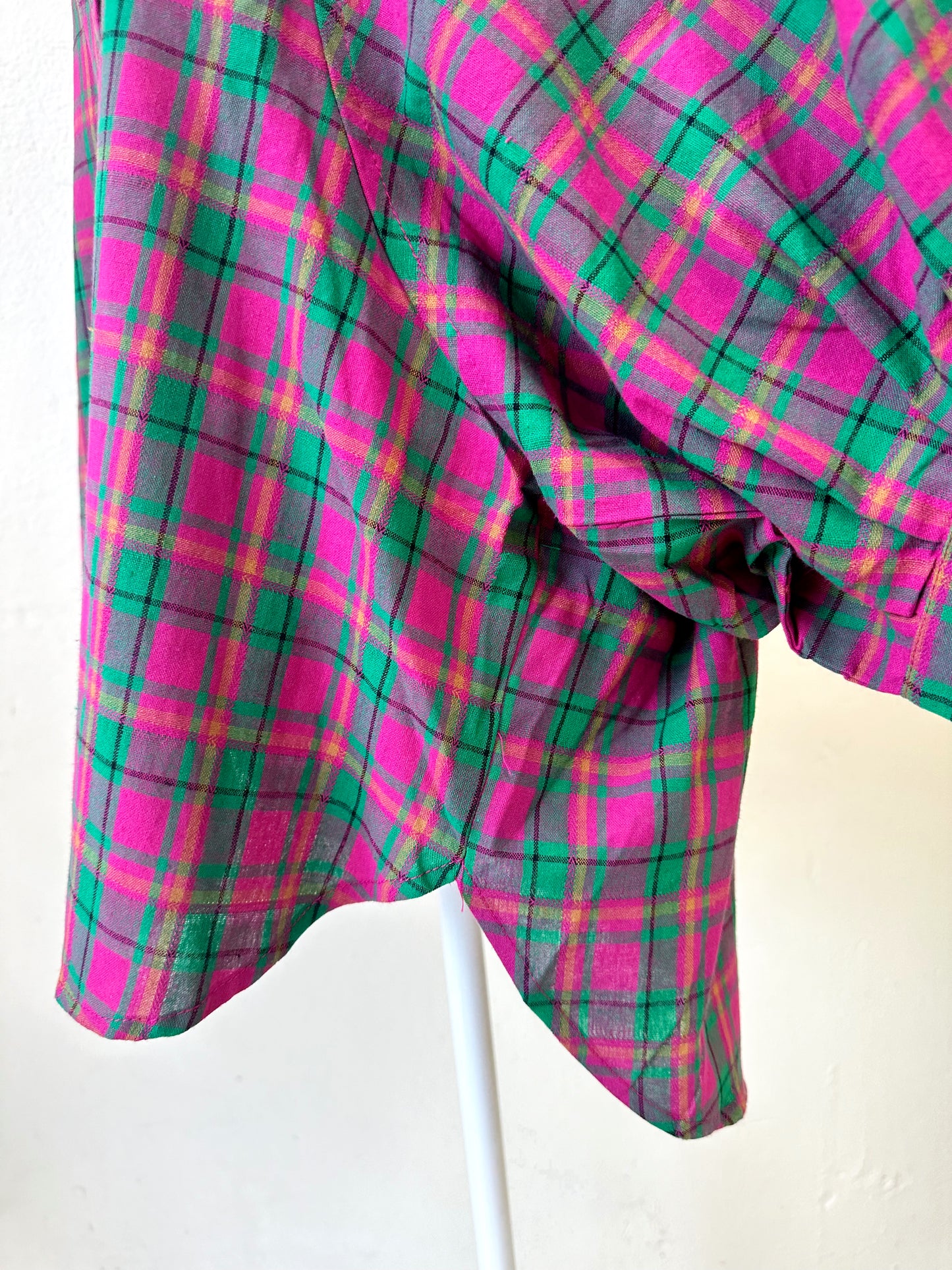 Magenta Plaid Button Down