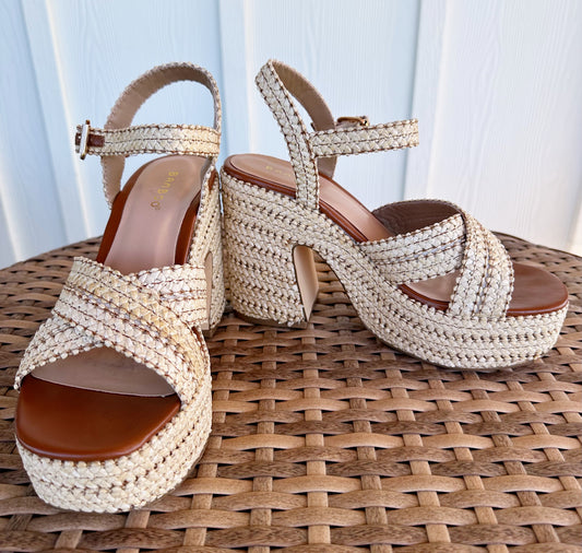 Chestnut Criss Cross Wedge