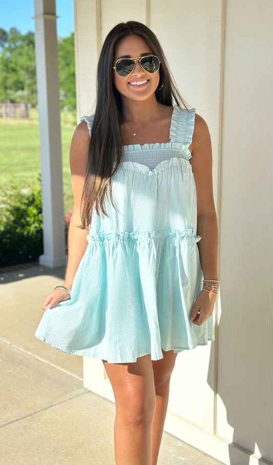 Aqua Blue Mini Dress