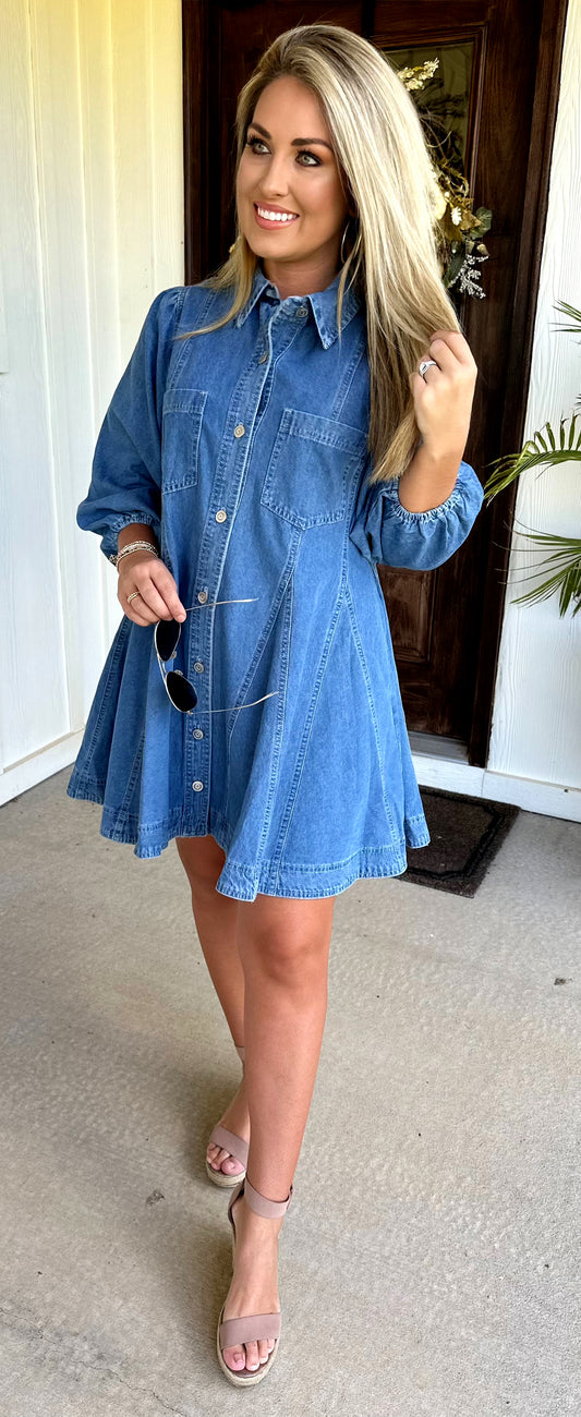 Denim Button Down Dress