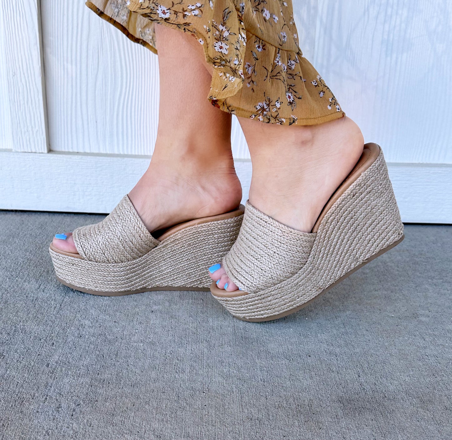 Jute Tan Platform Wedge