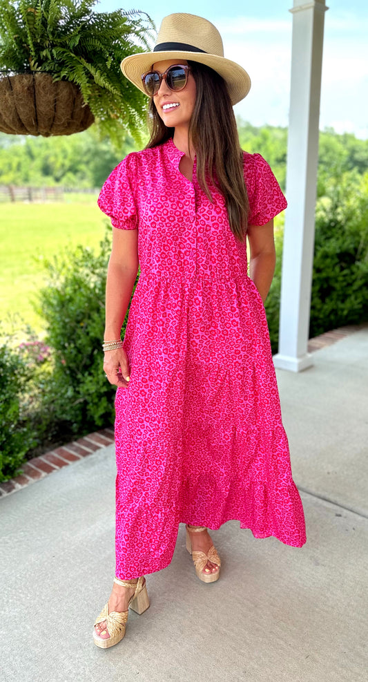 Pink Tiered Maxi Dress