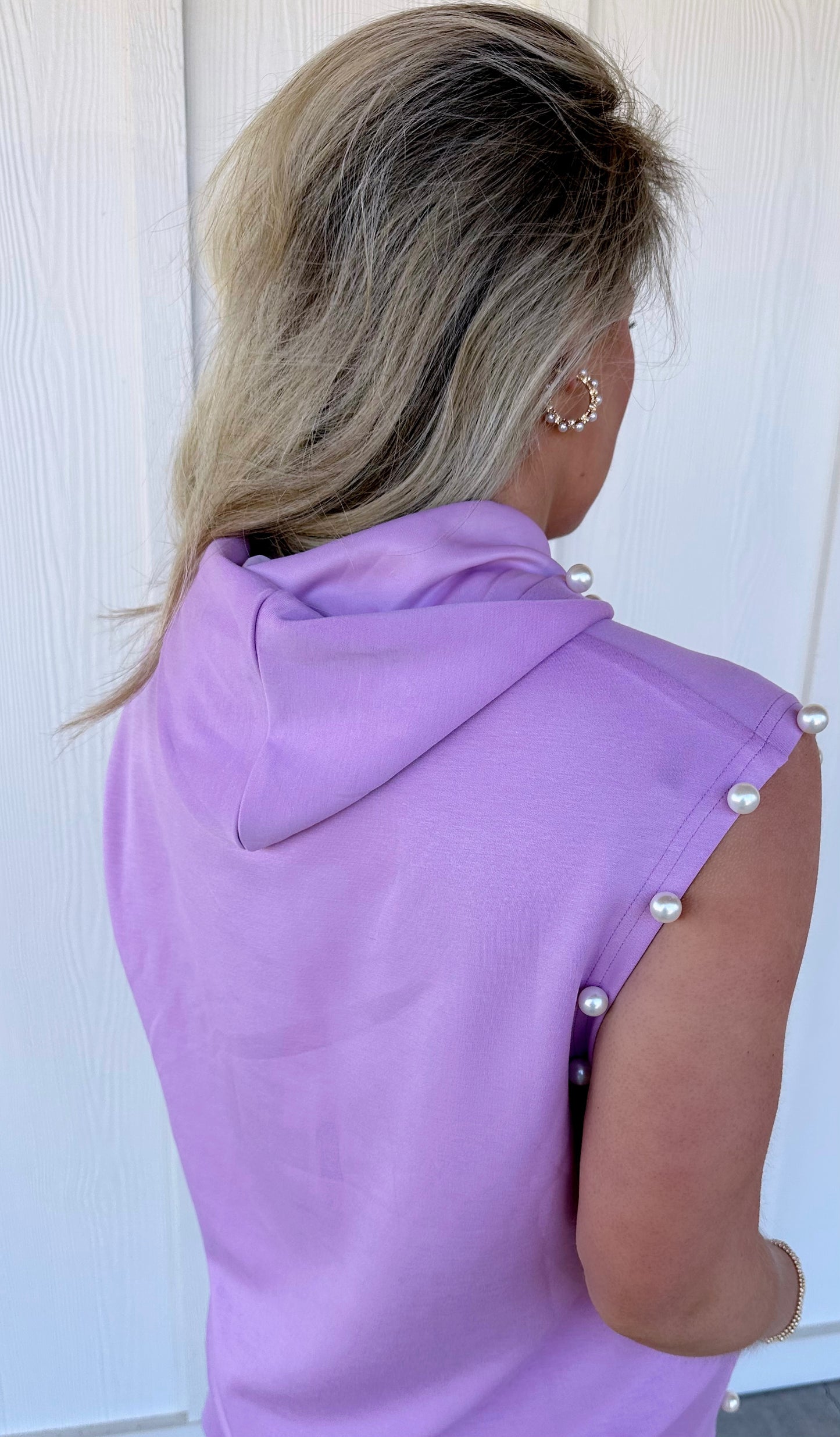 Lilac Sleeveless Pearl Set