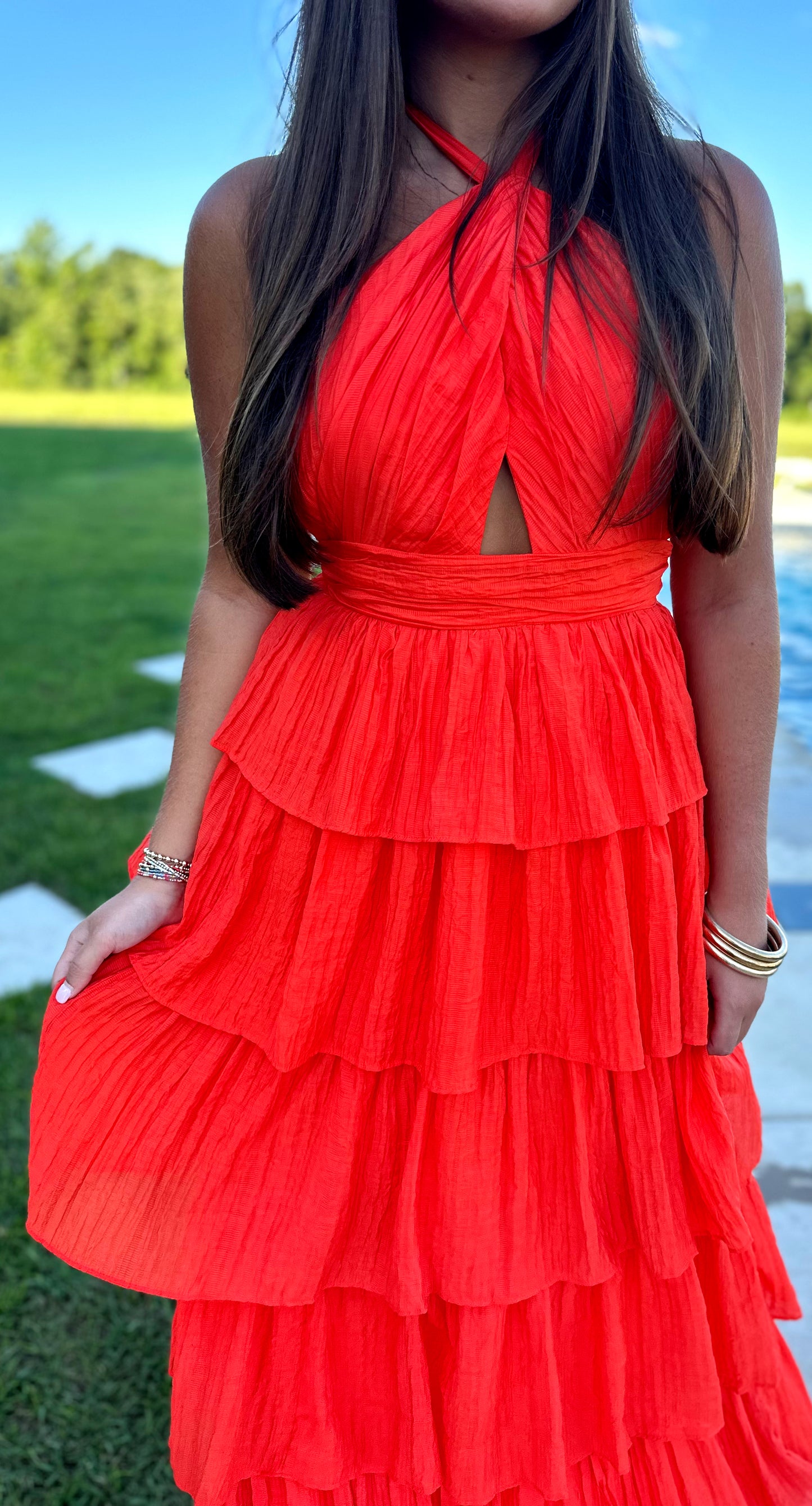 Orange Ruffle Dress