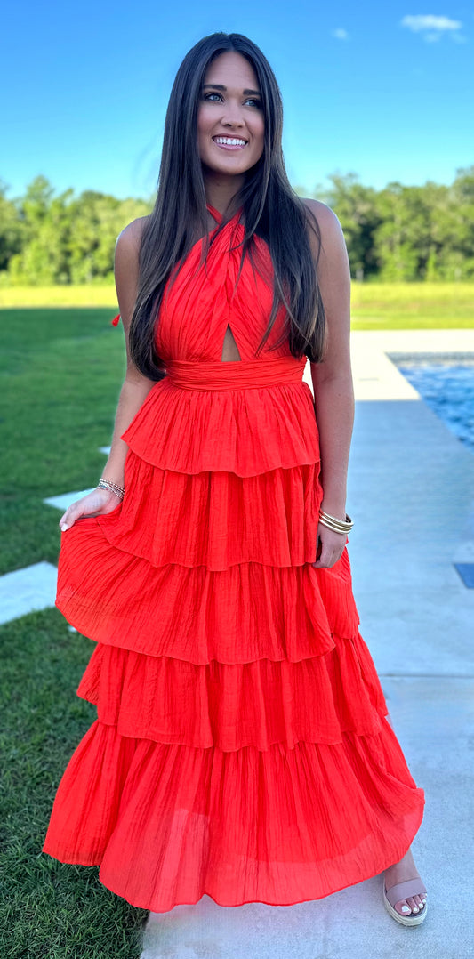 Orange Ruffle Dress