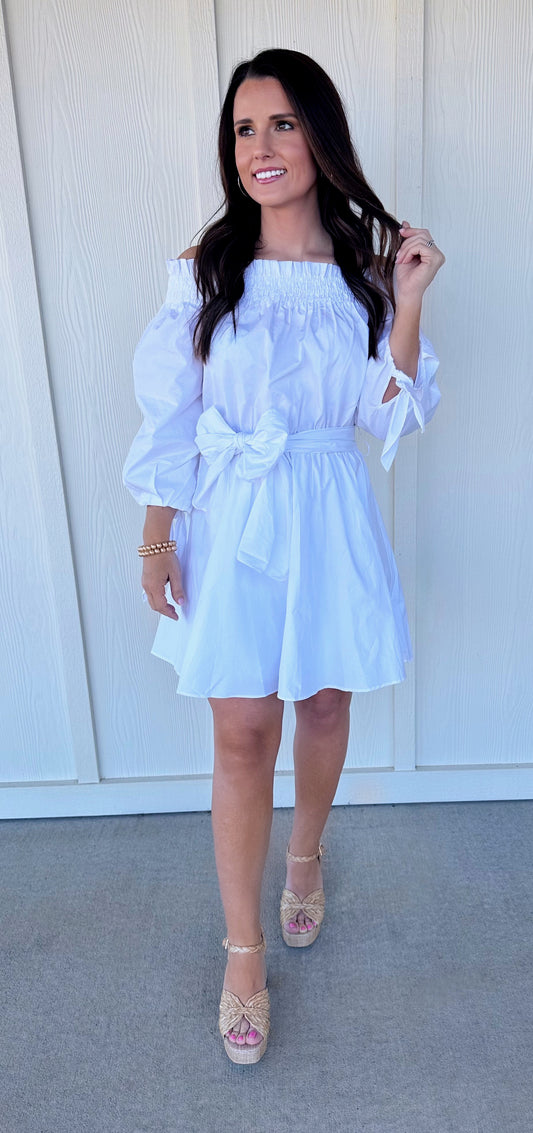 Off Shoulder White Dress