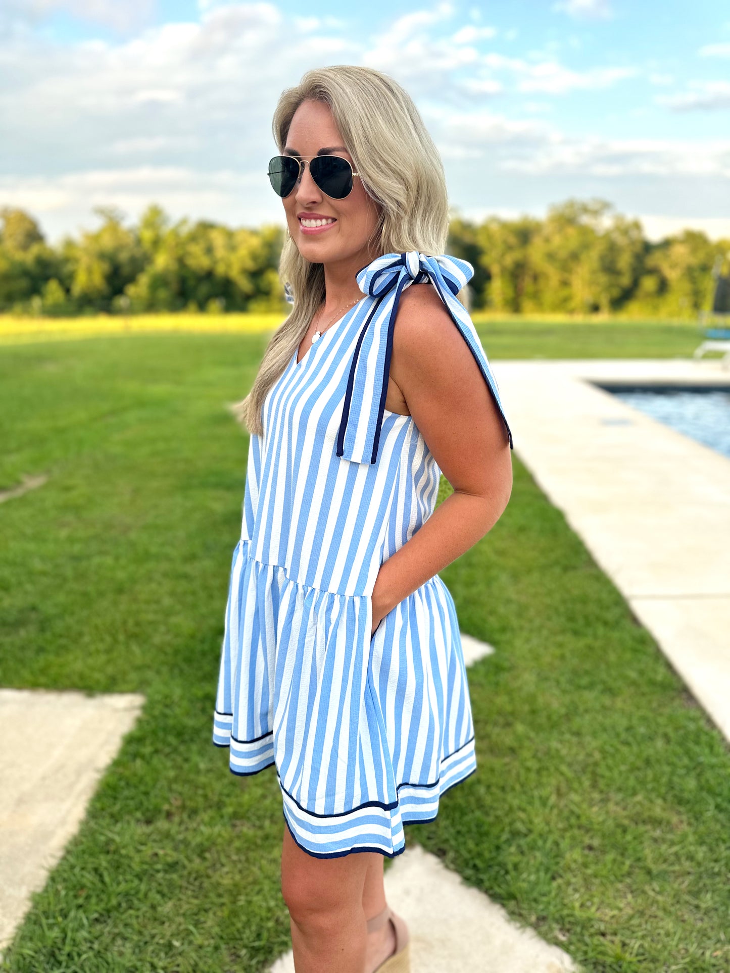 Blue/White Swing Dress