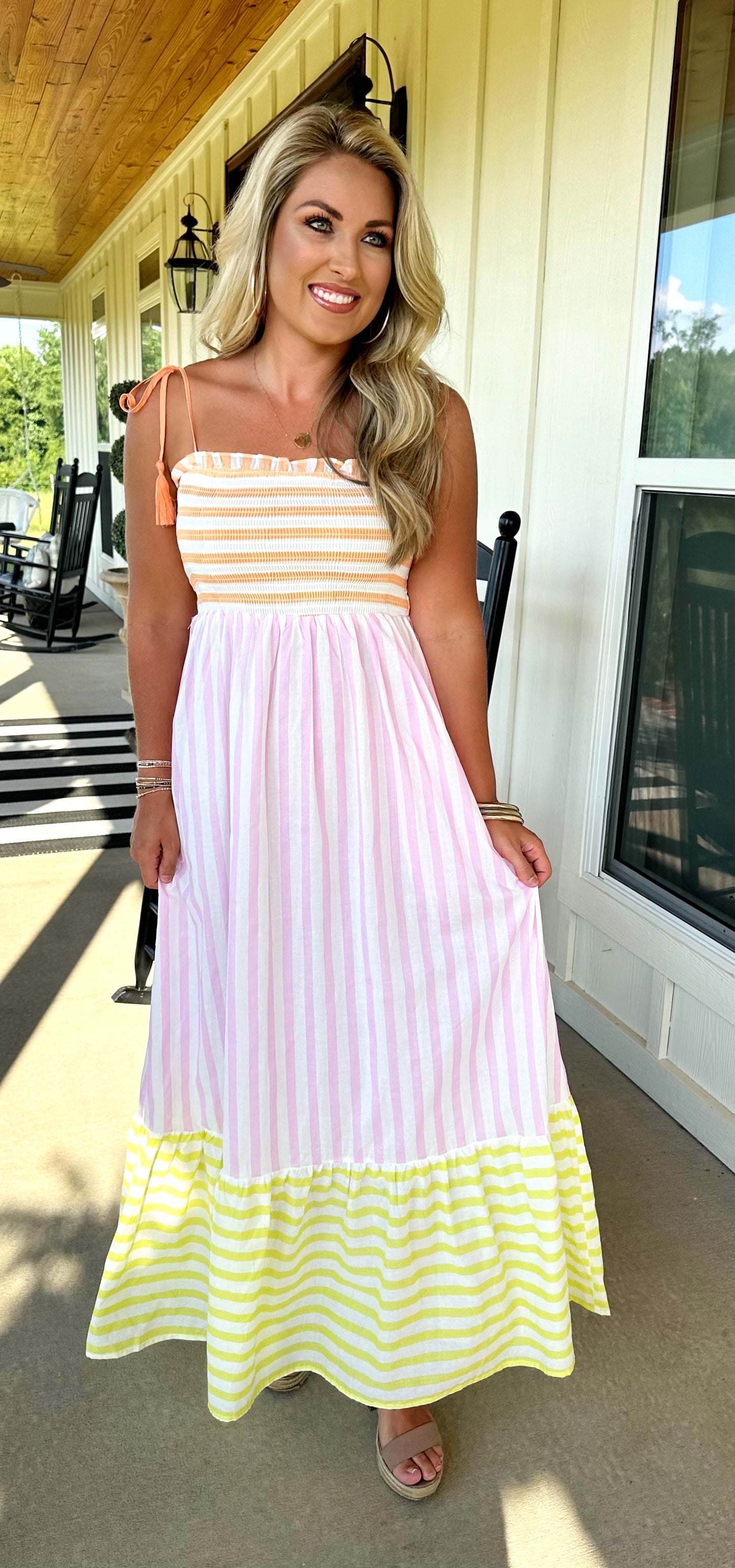 Sherbet Striped Maxi Dress